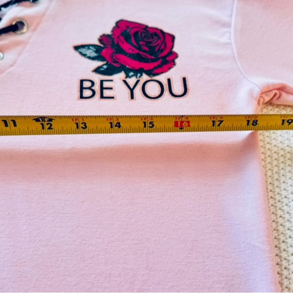 BEAUTEES Girls Pink Lace-Up Kids Hoodie Long Sleeve Tee Sporty T-shirt - Picture 10 of 14